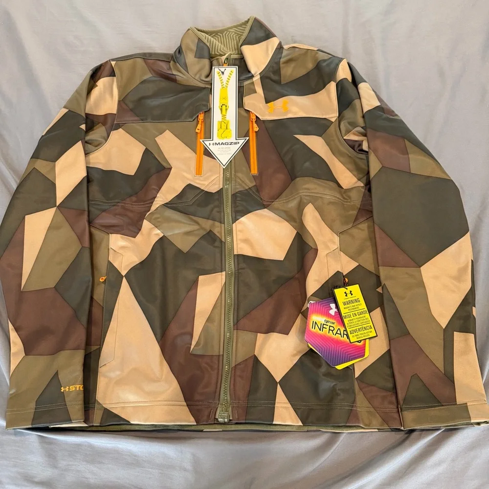 Under Armour Mens L Infrared Coldgear Soft Shell jacket NWT Dazzle Camo/ Xstorm